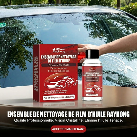 Brosse de Nettoyage Puissante & Dissolvant de Film d'Huile pour Pare-Brise
