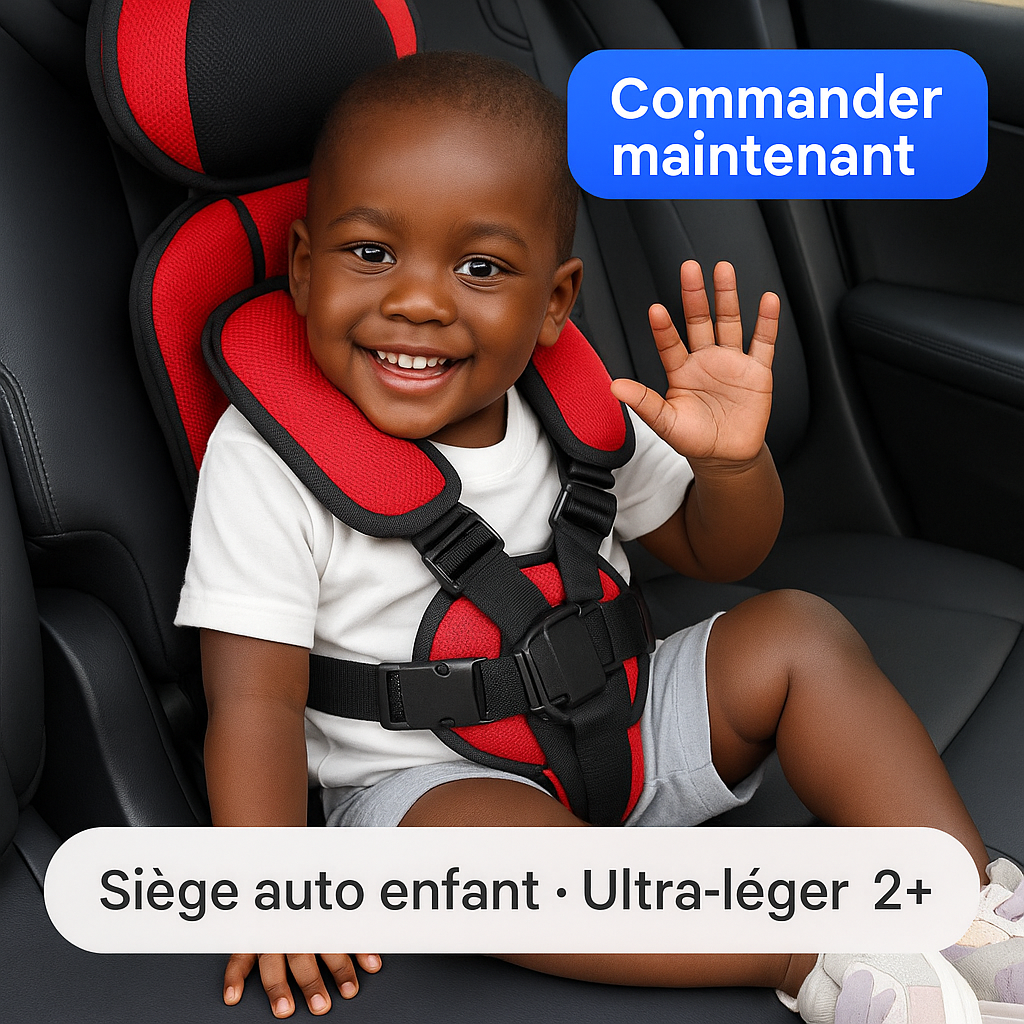 Siège de Sécurité pour Enfant de 6 Mois à 12 Ans, Coussin de Chaise Respirant et Réglable pour Poussette et voiture.
