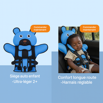 Siège de Sécurité pour Enfant de 6 Mois à 12 Ans, Coussin de Chaise Respirant et Réglable pour Poussette et voiture.