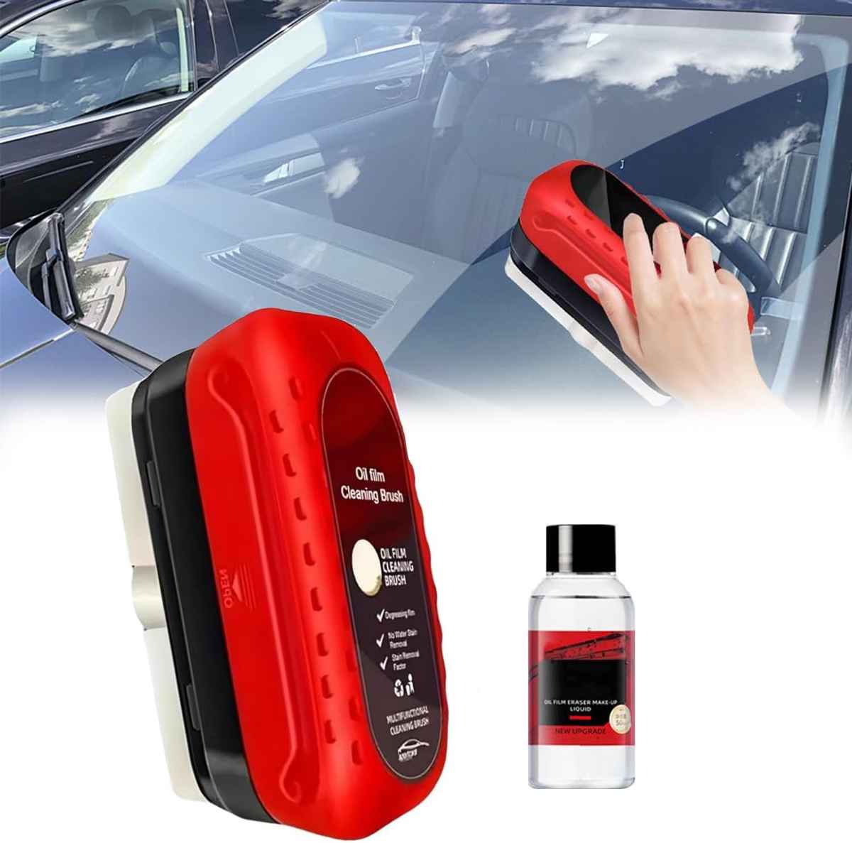 Brosse de Nettoyage Puissante & Dissolvant de Film d'Huile pour Pare-Brise